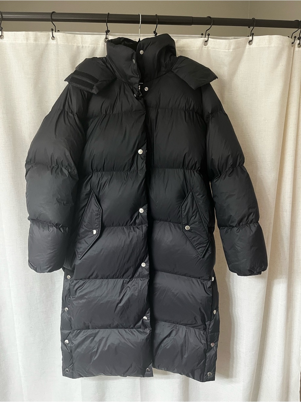 rag & bone Black Long Quilted Puffer Coat